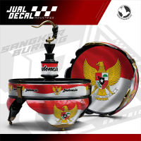 Stiker Tebok EBOD JAYA MERAH PUTIH INDONESIA Custom Decal Variasi Sangkar Lovebrid Helopet Pleci