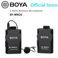 BOYA BY-WM2G 2.4GHz Condenser Wireless Lavalier Lapel Microphone for GoPro Hero 3 4 PC Android iPhone DSLRs Cameras Youtube Vlog