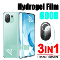 3 IN 1 Hydrogel Film For Xiaomi Mi 11 Lite 5G NE Screen Protector+Back Cover Gel Film+Cam Glass For Xiaomi11Lite Xiomi 11Lite