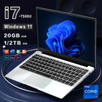 2024 New Laptop Windows 11 Intel CORE i7-7500U Laptop 20GB RAM 1TB/2TB SSD 14.1 Inch 1920*1080 Resolution Office Study Computer