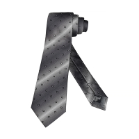 EMPORIO ARMANI漸層設計搭配黑白小方格花紋真絲領帶(寬版/灰底x黑白字)