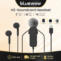 【Bisa COD】BlueWow H2 Wired SoundCard Headphones | Mic Lavalier Wired | Mic Jepit Bluetooth Soundcard