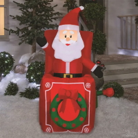 充氣-聖誕老公公搖杆箱升降，充氣擺飾好收納 聖誕充氣 聖誕老人擺飾 聖誕佈置 大型充氣，節慶王【X252247】