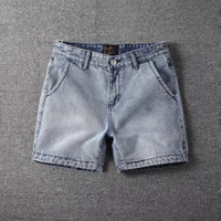 2026 Summer vintage denim shorts for men washed and slim-fit 3 Points 4 Trendy mens split pants COD