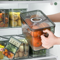 帶手柄冰箱保鮮盒 多規格 日期紀錄 蔬果保鮮盒 冰箱置物盒 可抽動式冰箱架 儲物盒 冷藏盒【BG0106】《約翰家庭百貨