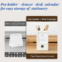 Desk Calendar 2023 Small Calendar 2024 Mini Countdown Desktop Pen Holder Cute Wall Calendar