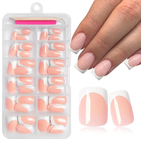 AddFavor French tip Press on Nails Short Almond Fake Nails 120pcs White French Nails Press on Almond
