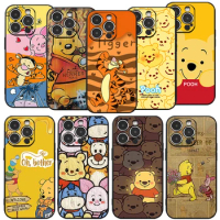 Cute Winnie Bear Disney Phone Case For iPhone 15 14 13 12 11 Pro Max Mini X XR XS Max SE2 7 8 Plus Liquid Silicone Back