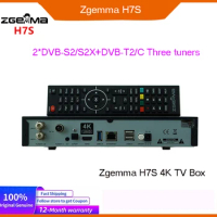 Newest Zgemma H7S E2 Linux Satellite Receiver 4K UHD 2*DVB-S2/S2X + DVB-T2/C 3 tuners Digital Decoder Receptor Enigma TV Box