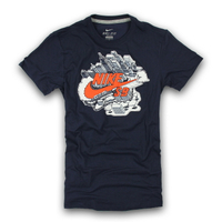 美國百分百【全新真品】Nike T恤 耐吉 短袖 上衣 T-shirt 深藍 吸汗 排汗 大尺碼 運動 男 M L號 F221