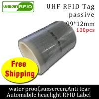 UHF RFID tag sticker car headlight EPC Gen2 6C 915m 868m 860-960M 100pcs free shipping anti-tear adhensive passive RFID label