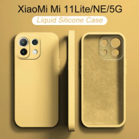 20 Colors Original Liquid Silicone Case for Xiaomi 11 Lite 5G Xiao Mi 11Lite NE 5G Mi11 Lite 5G Phone Case SQUARE Full Cover