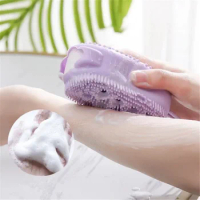 Body Scrub Beauty Health Bath and Body Works Silicone Body Scrubber Shower Exfoliating Scrub Sponge Bubble Bath Brush Massager
