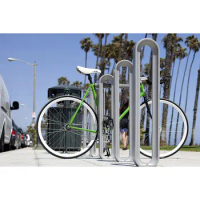 Custom Outdoor Street Public Metal Vertical Bike Storage Stand Outside Roadside Bicycle Parking Rack with Lock