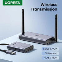 UGREEN HDMI Wireless Extender 50 Meter Video Transmitter &amp; Receiver 5GHz Wireless HDMI Dongle for TV PC PS5/4 HDMI VGA Extender
