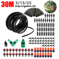 5/15/25/30M Garden Drip Irrigation Kit Automatic Watering System Nozzles for Farmland Bonsai Plant Flower Vegetable Greenhouse