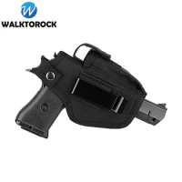 Men Tactical Gun Holster with Bullet Clip Hunting Belt Concealed Carry Nylon CS Airsoft Pistol Bag for All Size Handgun Holster