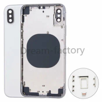 10PCS Back Rear Housing Battery Cover frame with Part Side Buttons for iPhone X Xr Xs Max