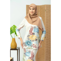 DP | Bunga Gemilang Beige Baju Kurung - MK0890