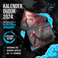 Kalender Meja Duduk Desk Calendar Anime Premium Jujutsu Kaisen 2024 Isi 12 Lembar AP260 Ukuran A5