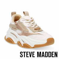 STEVE MADDEN-POSSESSION-E 拼接厚底休閒鞋-金色