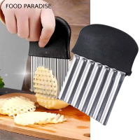 FOOD PARADISE Hiệu quả Thép không gỉ Máy cắt khoai tây chiên Đa chức năng Gợn sóng Máy cắt nhăn Dày 