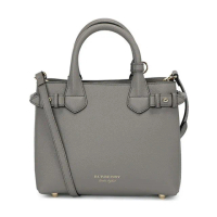 【BURBERRY 巴寶莉】經典Banner皮革拚接格紋小型手提包/肩背包(多色可選)
