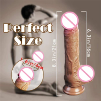 8.3 Inch Realistic Dildo with Powerful Suction CupRealistic Penis Sex Toy Flexible G-spot Dildo with Curved Shaft and Ball 18