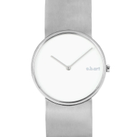 【a.b.art】D系列 摩登都會時尚鋼帶腕錶-白/34mm(abart-D101SC)