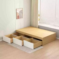 訂製儲物大抽屜床小戶型全拉床箱實木架鋪板高箱榻榻米簡約軟包床
