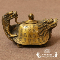 新品純銅龍龜銅水壺古玩大明宣德年銅茶壺居家客廳裝飾工藝品擺件