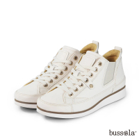 【bussola】Koln 牛皮高筒輕量厚底綁帶休閒鞋(白色)