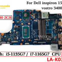 LA-K033P For Dell inspiron 15 3501 vostro 3400 3500 Laptop Motherboard With i5-1135G7 i7-1165G7 CPU MX330 2G GPU 100% Tested