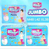 BABY HAPPY BODY FIT JUMBO M48 - L42 - XL38 POPOK BAYI KERING DENGAN SAYA SERAP EXTRA 70% DAN TEKNOLO