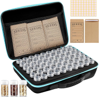 60 Slots Seed Storage Organizer with 20 Seed Envelopes Sturdy Seed Organizer Storage with Zipper Bag