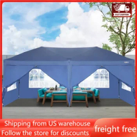 10x20 Ft Pop Up Canopy Tent with 6 Sidewalls, Canopy 10x20 with Carry Bag, Outdoor Gazebo Canopy Tent Camping Tent, Patio Event
