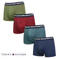 Tommy Hilfiger Th Comfort 男內褲 莫代爾纖維絲質 合身平口褲/Tommy四角褲-草綠、酒紅、橄欖綠、海軍藍 四入組
