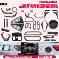 XTREME AUTO PERODUA ATIVA CAR FULL SET CARBON FIBER INTERIOR & EXTERIOR FRAME COVER ACCESSORIES