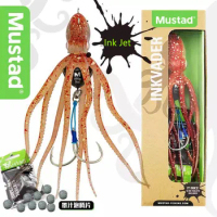 Mustad Ink Jet Octopus Live Jig 120g 150g 200g 230g 280g 340g Soft Bait with Assist Hooks Slow Trolling Slow Pitch Jigging Bait