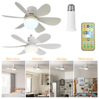 E26/27 Socket Fan LED Light Replacement Light Bulb/Ceiling Fan 3 Speeds 40W/30W Light Bulb Fan Timing for Garage Kitchen Bedroom