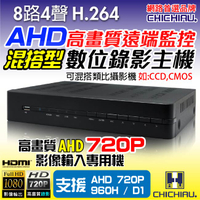 【CHICHIAU】8路H.264 AHD 720P高畫質遠端數位監控錄影機-DVR