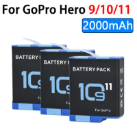 For Gopro Hero 11 Battery 2000mAh Battery For GoPro Hero 9 10 11 Hero 9 Hero 10 Hero 11 For GoPro Action Sports Camera