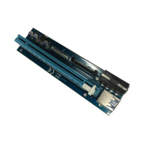 PCI-E Riser Card 60CM USB 3.0 Cable Express 1X to 16X Extender 4Pin + SATA Dual Power Cable for BTC Mining Miner