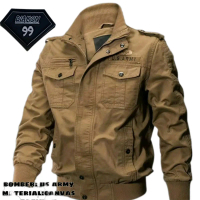jaket bomber us army pria bahan Canvas premium trendy