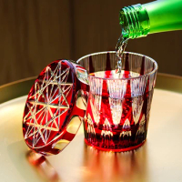 150ml Japanese glass cup wine cup with lid gift