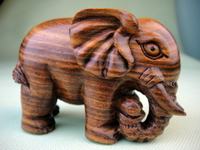 木檀世家紅檀木雕刻手把件大象 110mm生肖大象木雕擺件工藝品