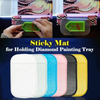 6pcs/set Anti-Slip Sticky Mat Diamond Painting Tray Sticky Gel Pads Universal Mount Holder for 5D Diamond Embroidery Accessories