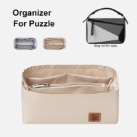 Fit For Loewe Puzzle Satin Cloth Insert Bag Organizer Makeup Handbag Organizer Travel Inner Portable Cosmetic Bags
