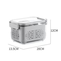 內地直送 - 冰柜保鮮盒收納盒冷凍密封盒瀝水籃雙層保鮮盒密封盒大容量收納筐