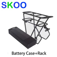 Ebike Battery Case Rear Rack Electric eBike Battery Box 36V 48V 52V Max 117pcs 18650 Double Layer Luggage Rack
